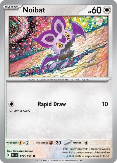 Noibat 127 159 Reverse Holofoil JTG #127/159 (Near Mint Common) Pokemon: SV09: Journey Together