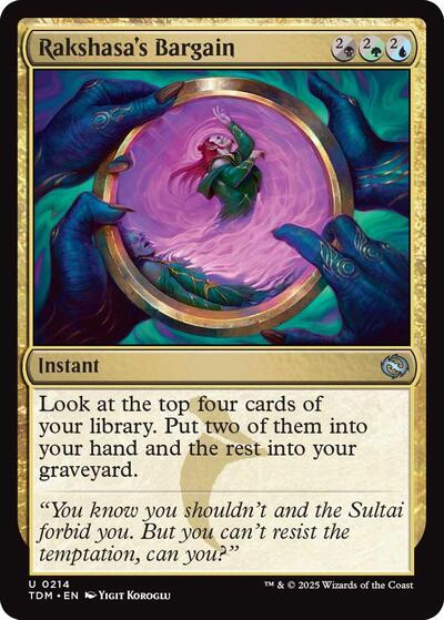 Rakshasas Bargain TDM #214 (Near Mint Uncommon) Magic: The Gathering: Tarkir: Dragonstorm