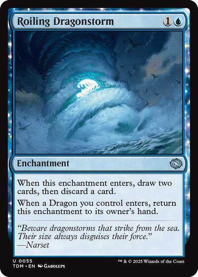 Roiling Dragonstorm Foil TDM #55 (Near Mint Uncommon) Magic: The Gathering: Tarkir: Dragonstorm