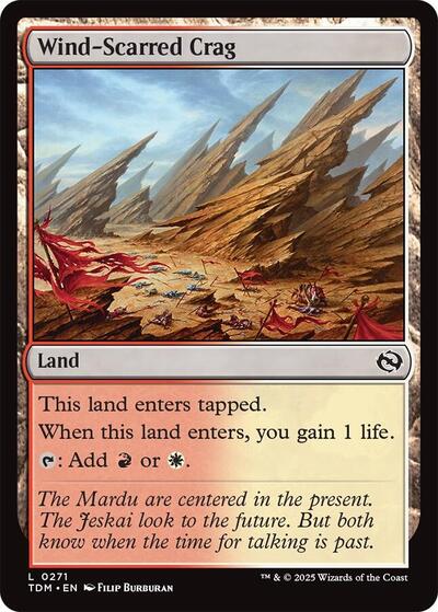 Wind Scarred Crag Tarkir: Dragonstorm TDM #271 (Land) Magic: The Gathering: