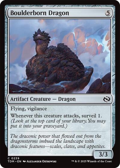 Boulderborn Dragon TDM #239 (Near Mint Common) Magic: The Gathering: Tarkir: Dragonstorm