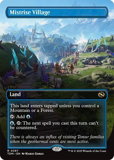 Mistrise Village Borderless TDM #397 (Near Mint Rare) Magic: The Gathering: Tarkir: Dragonstorm