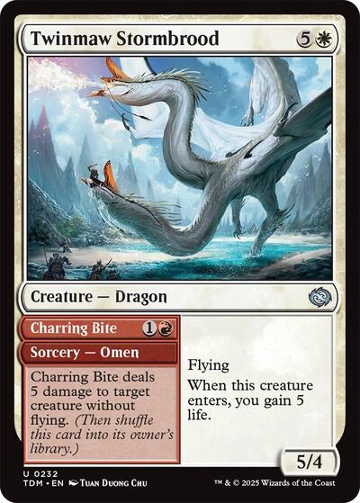Twinmaw Stormbrood TDM #232 (Near Mint Uncommon) Magic: The Gathering: Tarkir: Dragonstorm