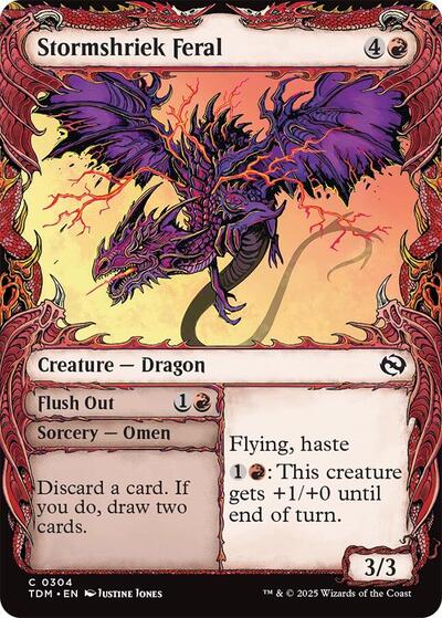 Stormshriek Feral Showcase TDM #304 (Near Mint Common) Magic: The Gathering: Tarkir: Dragonstorm