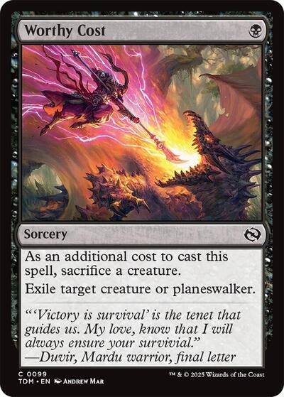 Worthy Cost TDM #99 (Near Mint Common) Magic: The Gathering: Tarkir: Dragonstorm