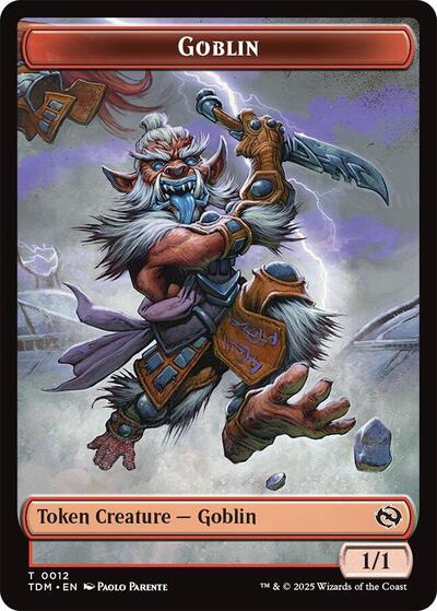 Goblin Warrior Double Sided Token TDM #12 // 13 (Near Mint T) Magic: The Gathering: Tarkir: Dragonstorm