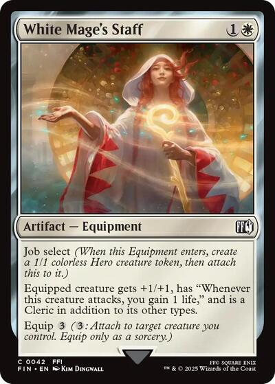 White Mages Staff FIN #42 (Near Mint Common) Magic: The Gathering: FINAL FANTASY