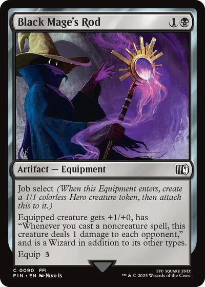 Black Mages Rod FIN #90 (Near Mint Common) Magic: The Gathering: FINAL FANTASY
