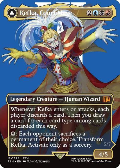 Kefka Court Mage 0398 Borderless Foil FIN #398 (Near Mint Mythic Rare) Magic: The Gathering: FINAL FANTASY