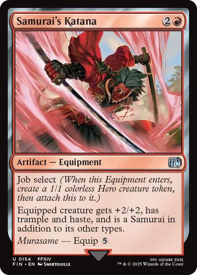 Samurais Katana FIN #154 (Near Mint Uncommon) Magic: The Gathering: FINAL FANTASY