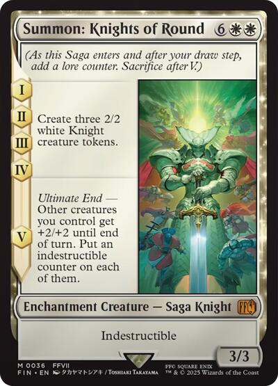 Summon Knights of Round FIN #36 (Near Mint Mythic Rare) Magic: The Gathering: FINAL FANTASY