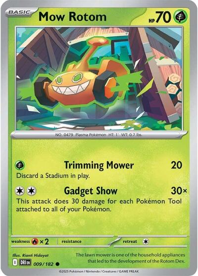 Mow Rotom Reverse Holofoil DRI #009/182 (Near Mint Common) Pokemon: SV10: Destined Rivals