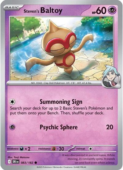 Stevens Baltoy SV10: Destined Rivals DRI #083/182 (Common) Pokemon: