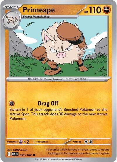 Primeape SV10: Destined Rivals DRI #091/182 (Common) Pokemon: