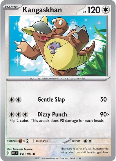 Kangaskhan 151 182 Reverse Holofoil DRI #151/182 (Near Mint Common) Pokemon: SV10: Destined Rivals
