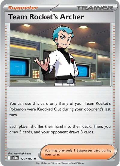 Team Rockets Archer 170 182 Reverse Holofoil DRI #170/182 (Near Mint Uncommon) Pokemon: SV10: Destined Rivals