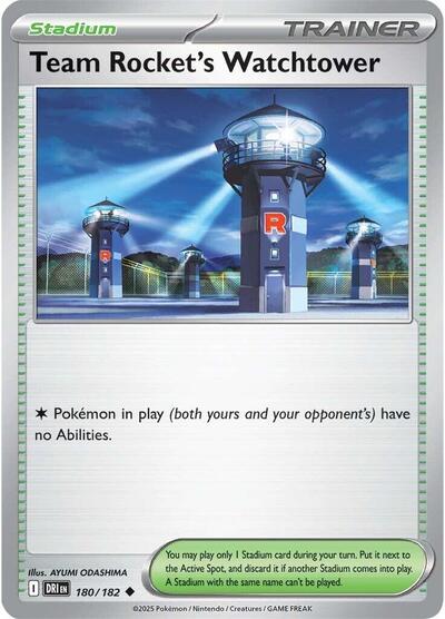 Team Rockets Watchtower Reverse Holofoil DRI #180/182 (Near Mint Uncommon) Pokemon: SV10: Destined Rivals