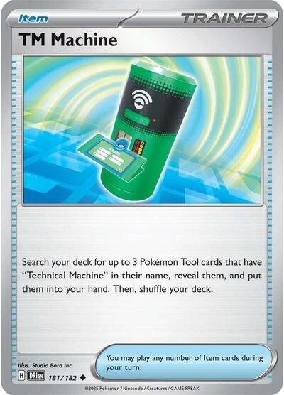 TM Machine Reverse Holofoil DRI #181/182 (Near Mint Uncommon) Pokemon: SV10: Destined Rivals