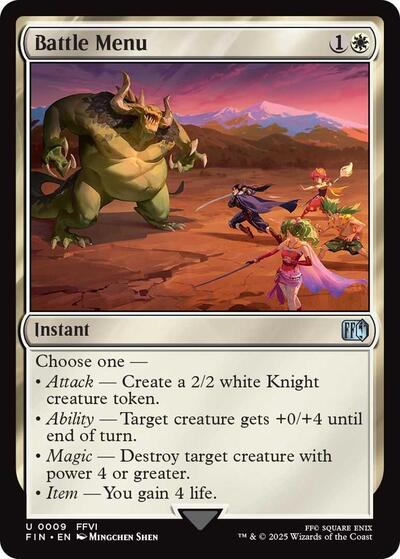 Battle Menu FIN #9 (Near Mint Uncommon) Magic: The Gathering: FINAL FANTASY