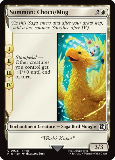 Summon Choco Mog FIN #35 (Near Mint Common) Magic: The Gathering: FINAL FANTASY