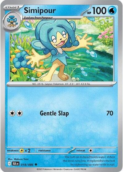 Simipour BLK #018/086 (Near Mint Uncommon) Pokemon: SV: Black Bolt