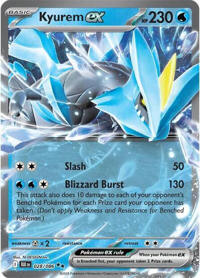 Kyurem ex Holofoil BLK #028/086 (Near Mint Double Rare) Pokemon: SV: Black Bolt