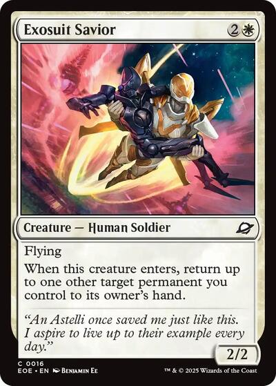 Exosuit Savior EOE #16 (Near Mint Common) Magic: The Gathering: Edge of Eternities