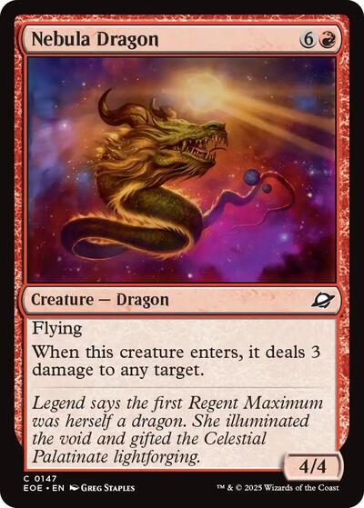 Nebula Dragon EOE #147 (Near Mint Common) Magic: The Gathering: Edge of Eternities