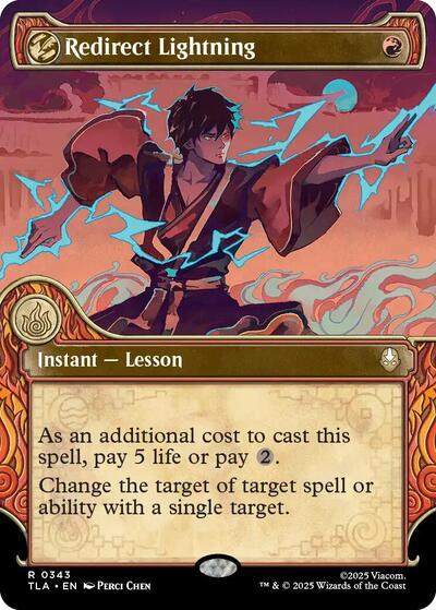 Redirect Lightning Showcase Foil TLA #343 (Near Mint Rare) Magic: The Gathering: Avatar: The Last Airbender