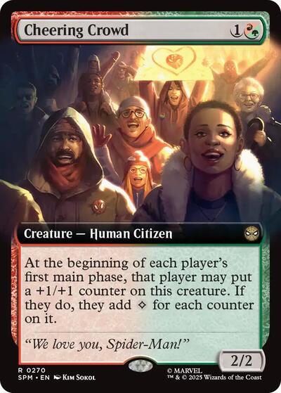 Cheering Crowd (Extended Art) Foil SPM #270 (Near Mint Rare) Magic: The Gathering: Marvel's Spider-Man