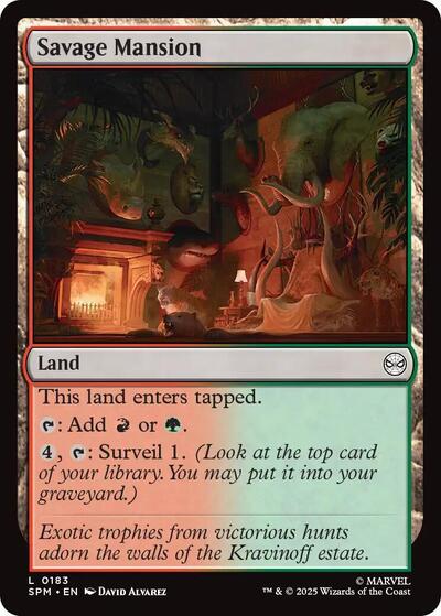 Savage Mansion SPM #183 (Near Mint Land) Magic: The Gathering: Marvel's Spider-Man