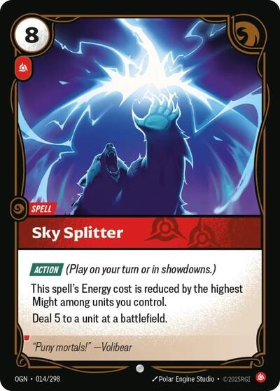 Sky Splitter Foil OGN #014/298 (Near Mint Common) Riftbound: League of Legends Trading Card Game: Origins