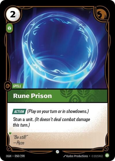 Rune Prison Foil OGN #050/298 (Near Mint Common) Riftbound: League of Legends Trading Card Game: Origins