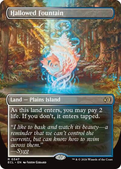 Hallowed Fountain Borderless ECL #347 (Near Mint Rare) Magic: The Gathering: Lorwyn Eclipsed