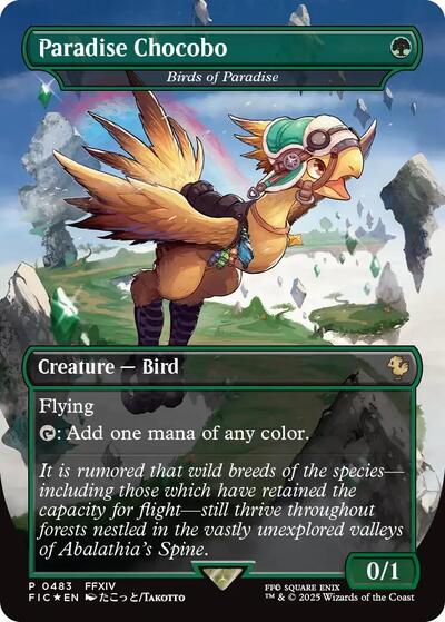 Paradise Chocobo Birds of Paradise Borderless Foil FIC #483 (Near Mint P) Magic: The Gathering: Commander: FINAL FANTASY