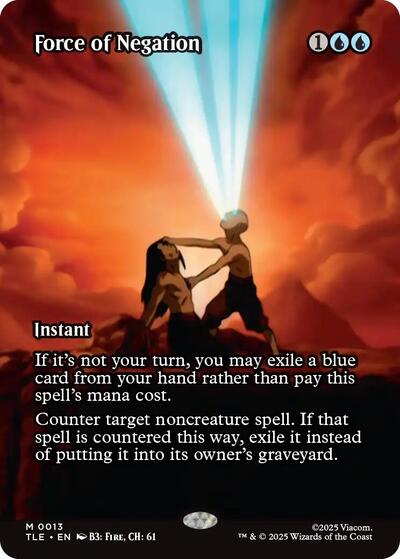 Force of Negation Borderless TLE #13 (Near Mint Mythic Rare) Magic: The Gathering: Avatar: The Last Airbender: Eternal-Legal
