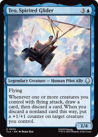 Teo Spirited Glider TLA #74 (Near Mint Uncommon) Magic: The Gathering: Avatar: The Last Airbender