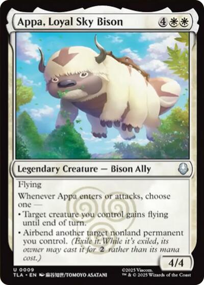Appa Loyal Sky Bison TLA #9 (Near Mint Uncommon) Magic: The Gathering: Avatar: The Last Airbender