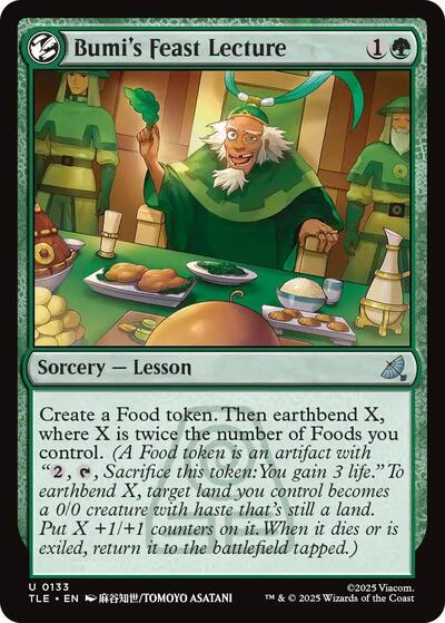 Bumis Feast Lecture TLE #133 (Near Mint Uncommon) Magic: The Gathering: Avatar: The Last Airbender: Eternal-Legal