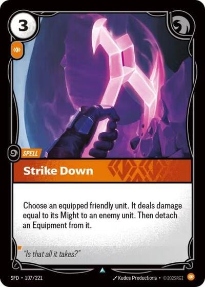 Strike Down Foil SFD #107/221 (Near Mint Uncommon) Riftbound: League of Legends Trading Card Game: Spiritforged