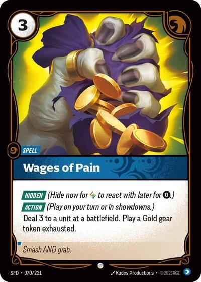 Wages of Pain Foil SFD #070/221 (Near Mint Common) Riftbound: League of Legends Trading Card Game: Spiritforged
