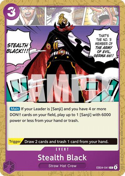 Stealth Black OP14 #EB04-041 (Near Mint Common) One Piece Card Game: The Azure Sea's Seven