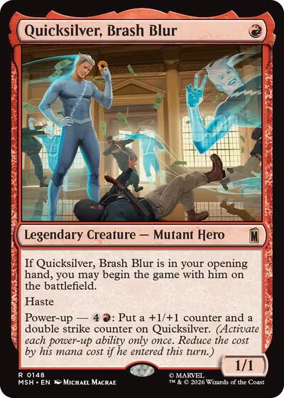 Quicksilver, Brash Blur Marvel Super Heroes MSH #148 (Rare) Magic: The Gathering: