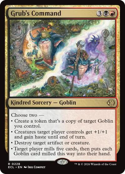 Grubs Command ECL #228 (Near Mint Rare) Magic: The Gathering: Lorwyn Eclipsed