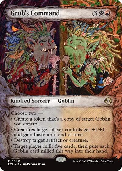Grubs Command Showcase ECL #340 (Near Mint Rare) Magic: The Gathering: Lorwyn Eclipsed