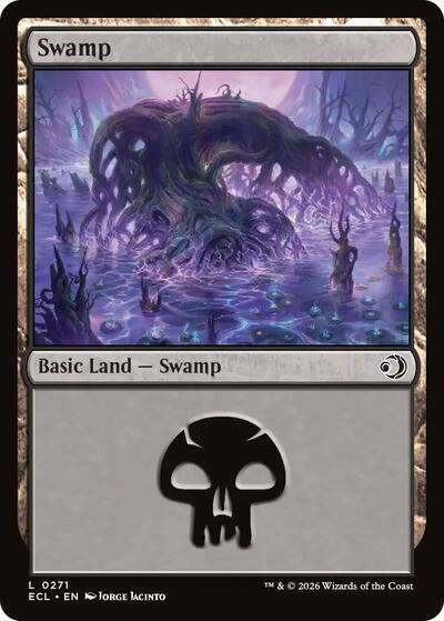 Swamp 0271 ECL #271 (Near Mint Land) Magic: The Gathering: Lorwyn Eclipsed