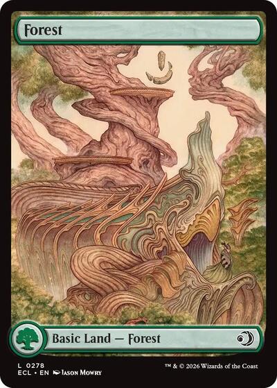 Forest 0278 ECL #278 (Near Mint Land) Magic: The Gathering: Lorwyn Eclipsed