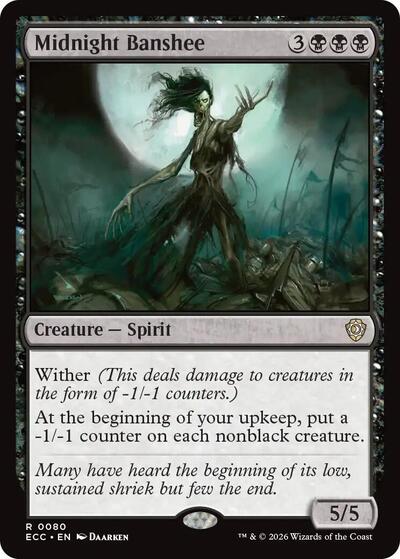 Midnight Banshee ECC #80 (Near Mint Rare) Magic: The Gathering: Commander: Lorwyn Eclipsed