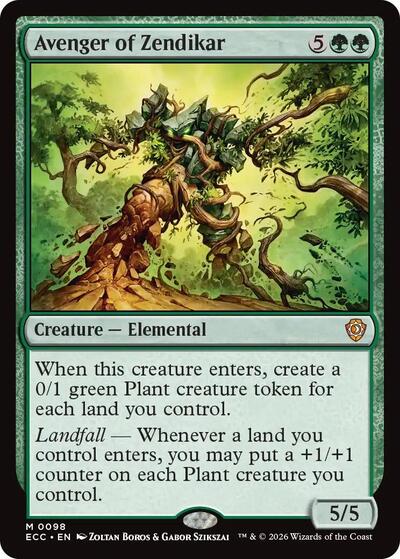 Avenger of Zendikar ECC #98 (Near Mint Mythic Rare) Magic: The Gathering: Commander: Lorwyn Eclipsed
