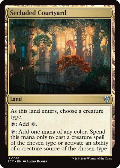 Secluded Courtyard ECC #62 (Near Mint Uncommon) Magic: The Gathering: Commander: Lorwyn Eclipsed